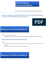 Measures of Central Tendency, Dispersion, Skewness & Kurtosis