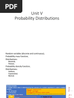 Unit V Probability Distributions