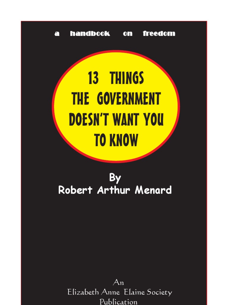 13 Things The Government Doesnt Want You To Know PDF Consent Law