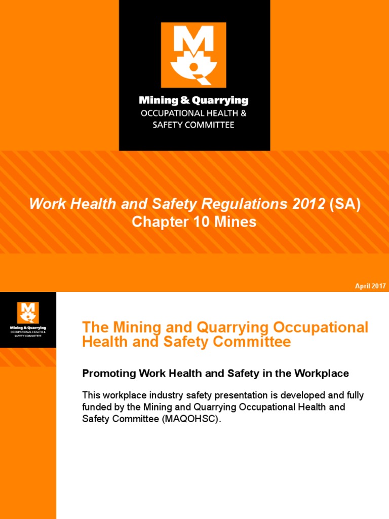 Work Health and Safety Regulations 2012 (SA) Chapter 10 Mines PDF