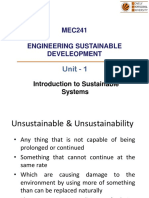 MEC241 Engineering Sustainable Develeopment: Unit - 1