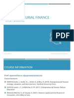 Entrepreneurial Finance Lecture 1 Introduction