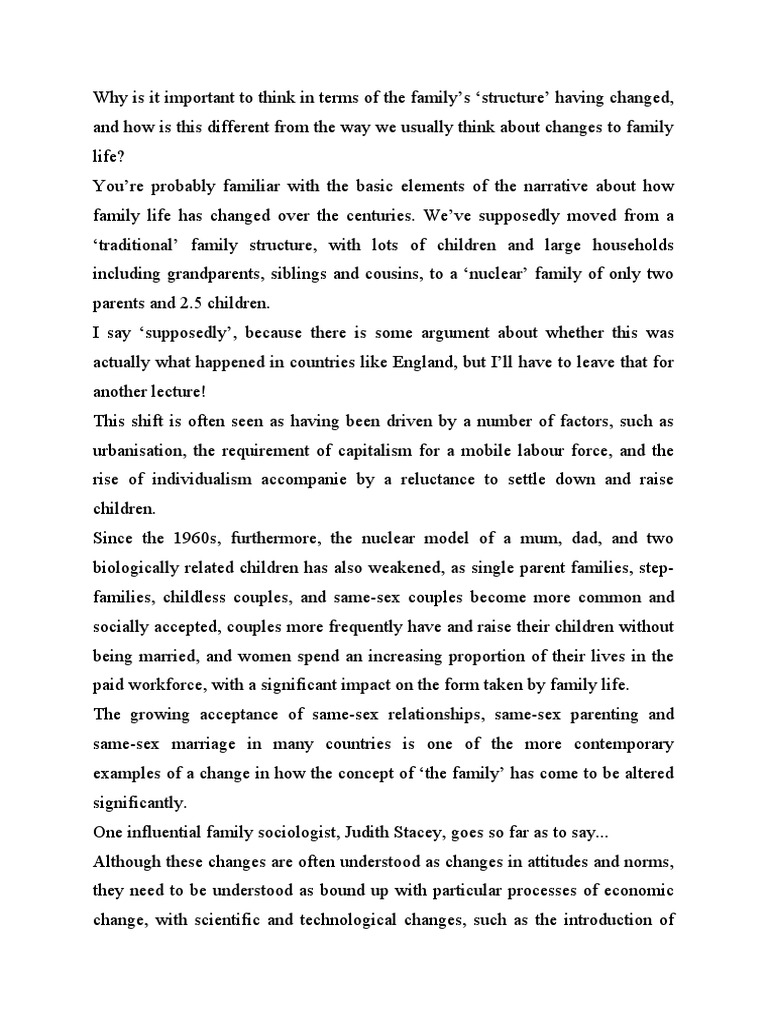 Evolution of Modern Family Structures | PDF | Family | Divorce