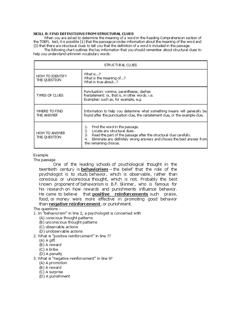 TOEFL Vocabulary Clue Strategies | PDF | Stars | Supernova