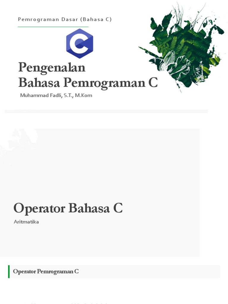 Operator Pemrograman C: Aritmatika & Logika | PDF