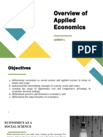 Module 1 Lesson 1 Overview of Applied Economics