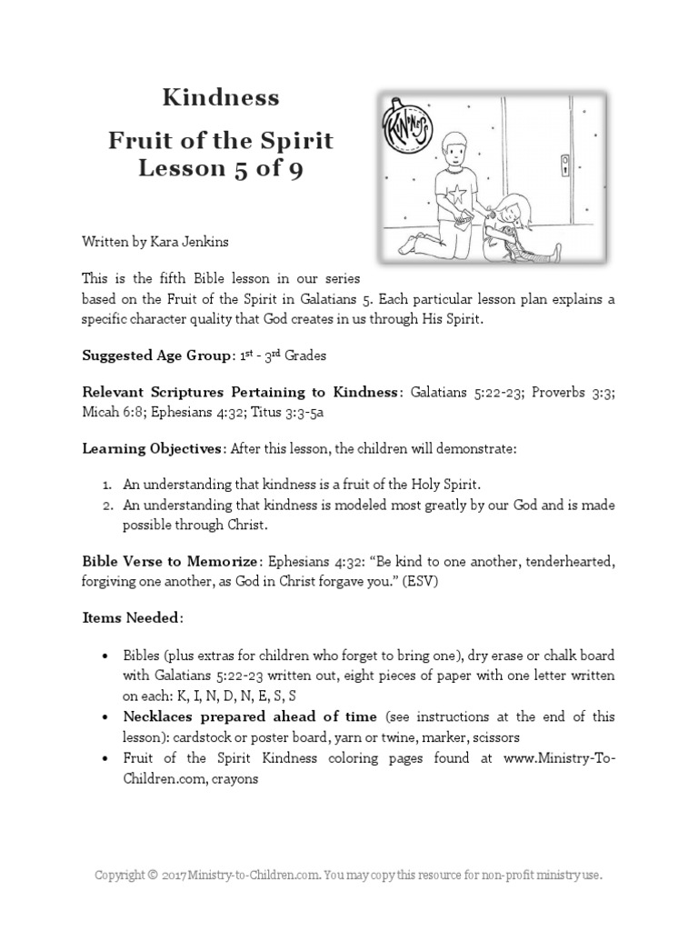 5 - Kindness - Lesson | PDF | Fruit Of The Holy Spirit | Theology