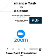 Performance Task in Science: Jelaine Ma. Carla G. Ortego