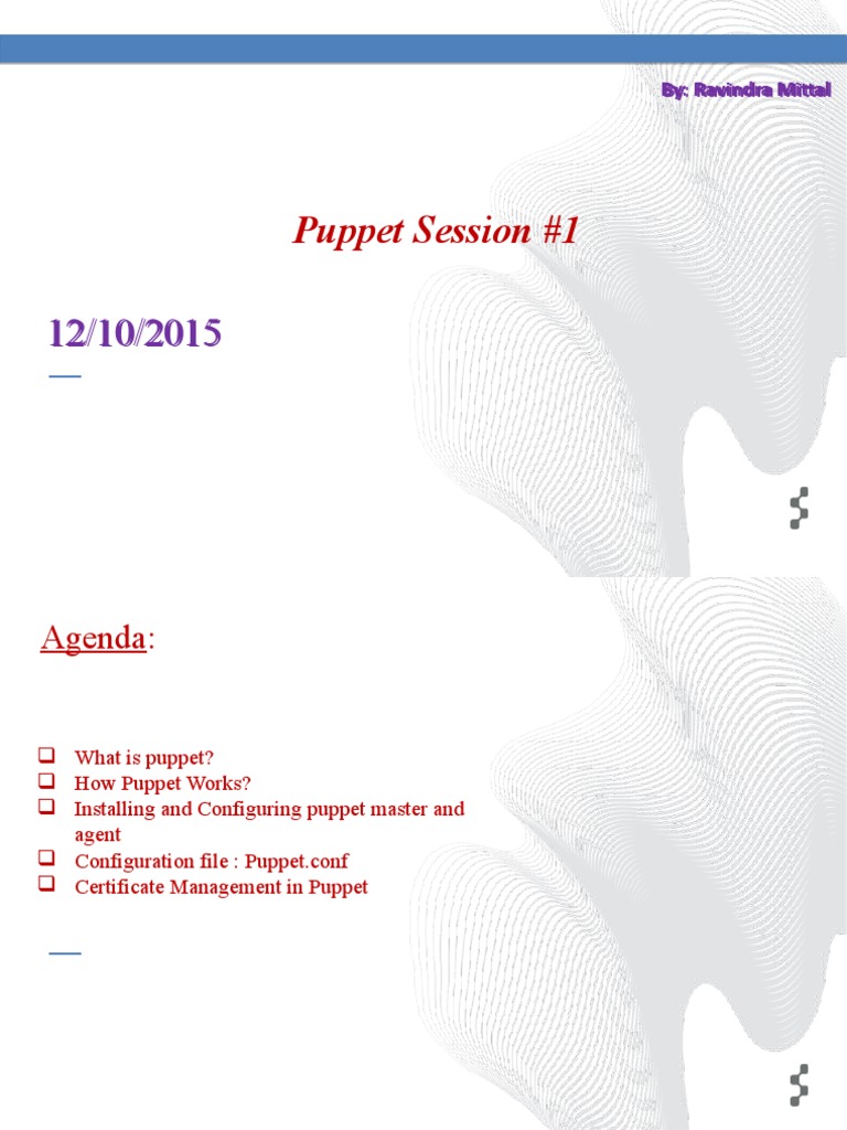 Puppet Session 1 By Ravindra Mittal By Ravindra Mittal PDF Class Programming