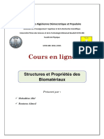 Structures Et Propriétés Des Biomatériaux