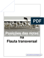 Posiçoes da notas na Flauta transversal