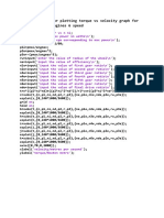 Matlab program for plotting torque vs velocity graph for spark ignition engines 6 speed