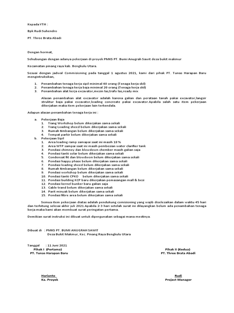 Surat Intruksi TBA PDF