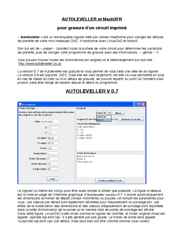 Autoleveller V07!08!1 | PDF | Machine-outil à commande numérique | Usinage