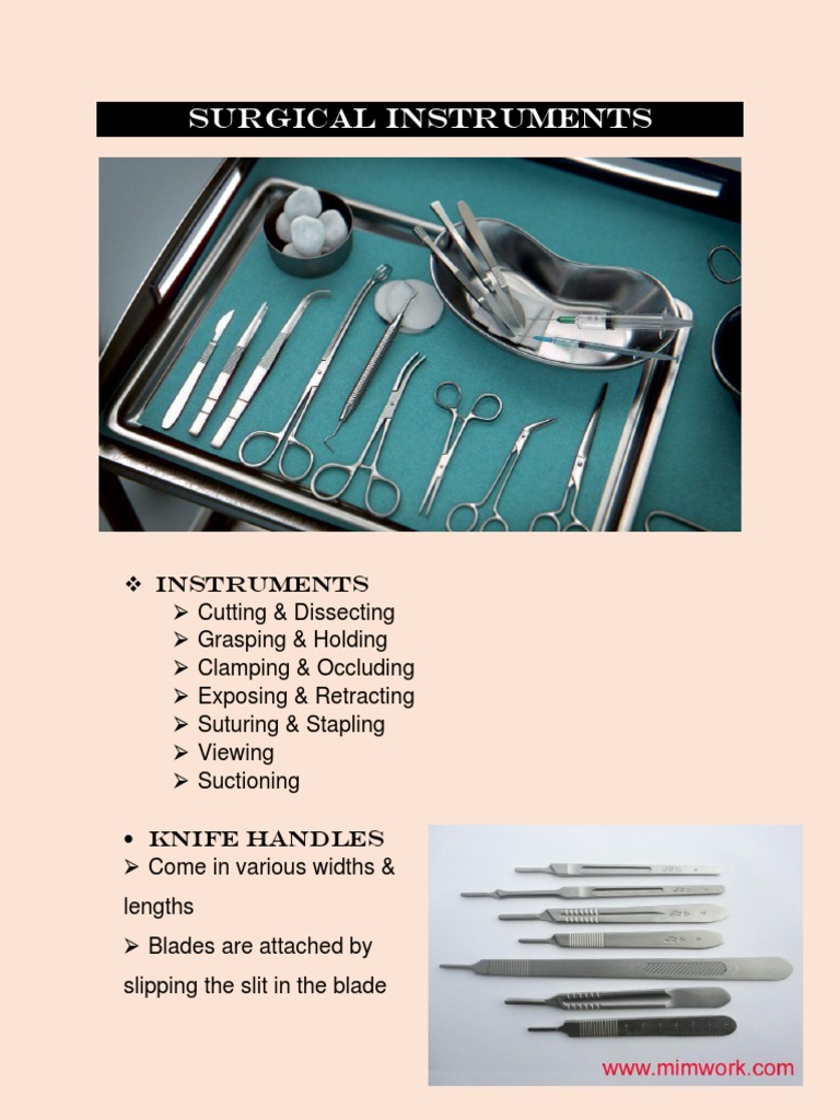 Surgical Instruments PDF Surgery Medical Specialties