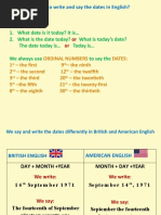 Saying Full Dates in English | PDF
