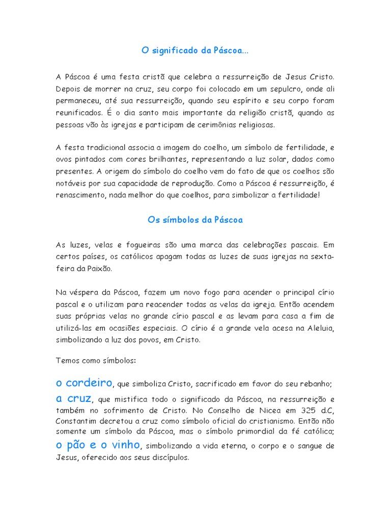 O Significado Da Páscoa | PDF | Páscoa | Ressurreição de Jesus, image size:768x1024
