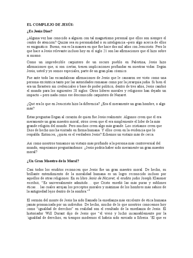Jesus Complex Espanol | PDF