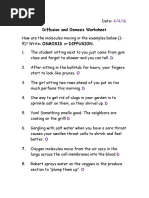 Diffusion and Osmosis Worksheet: D O D D D