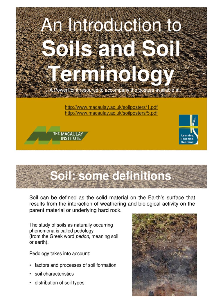 An Introduction To Soils - Soil Formation and Terminology | PDF ...