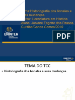 Template Padrão Slides TCC - Licenciatura A Escola Dos Annales