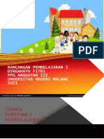 Tema 4 Subtema 1 Pembelajaran 1: Rancangan Pembelajaran 1 Dirgahayu Fitri PPG Angkatan Iii Unversitas Negeri Malang 2021