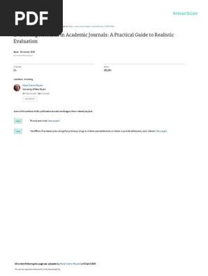 Evaluating Research in Academic Journals