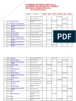 Horario de exámenes de medio curso 2021-2 del programa de Contabilidad y Finanzas de la sede Huánuco