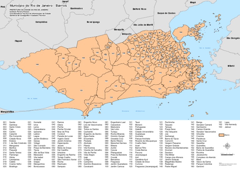 Mapa dos Bairros do Rio de Janeiro | PDF