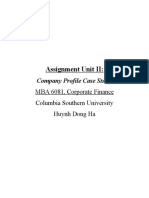 Assignment Unit II:: Company Profile Case Study