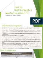 Introduction To Management Concepts & Managerial Skills (1.1)