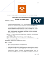 Faculty of Engineering and The Built Environment (Febe) Department of Chemical Engineering Unochb2: Unit Operations 2B TUTORIAL 5-Drying