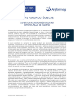DICAS FARMACOTÉCNICAS - Aspectos Farmacotécnicos Na Manipulação de Xampus