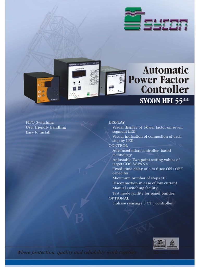 Automatic Power Factor Correction Relay Sycon 5500 PDF Relay