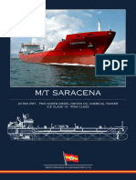 M/T Saracena: 20.500 DWT - Twin Screw Diesel Driven Oil Chemical Tanker Ice Class 1A - Rina Class