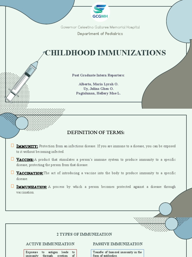 Childhood Immunizations: Department of Pediatrics | PDF | Immunity ...