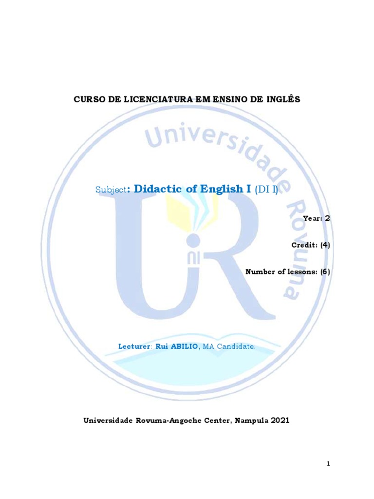 Teaching Methodology for English Degree | PDF | Learning | Second ...