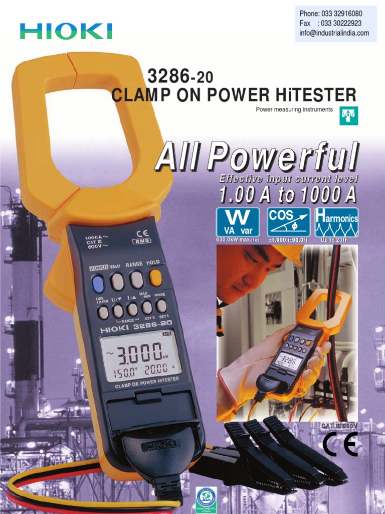 Digital Power Clamp Meter HIOKI 3286 Ac Power Root Mean Square