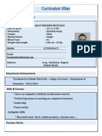 Curriculum Vitae: Personal Information