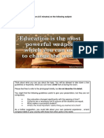 Task 1 Give A Short Presentation (4-5 Minutes) On The Following Subject: Education