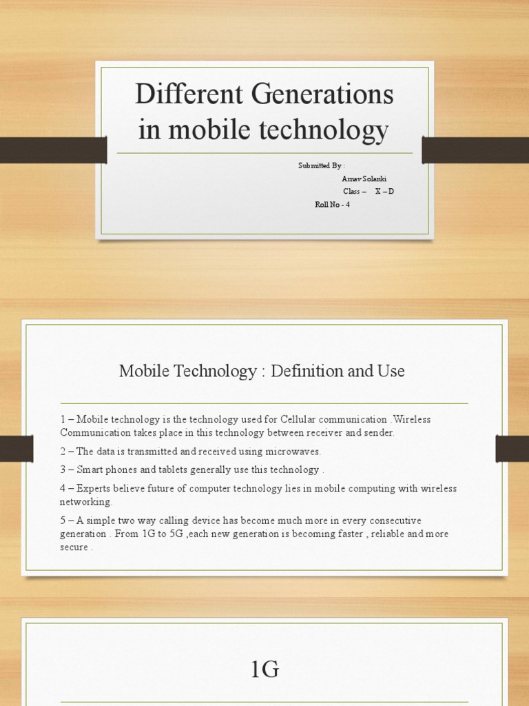 Evolution of Mobile Technology Generations | PDF