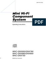 Mini Hi-Fi Component System: MHC-GNX900/GNX780 MHC-GNX880/GNX800 MHC-GNX700