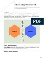 Direct and Indirect Speech in English Grammar With Examples PDF