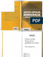 Livro Gestão Escolar, Democracia e Qualidade de Ensino