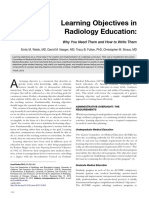 Learning Objectives in Radiology Education