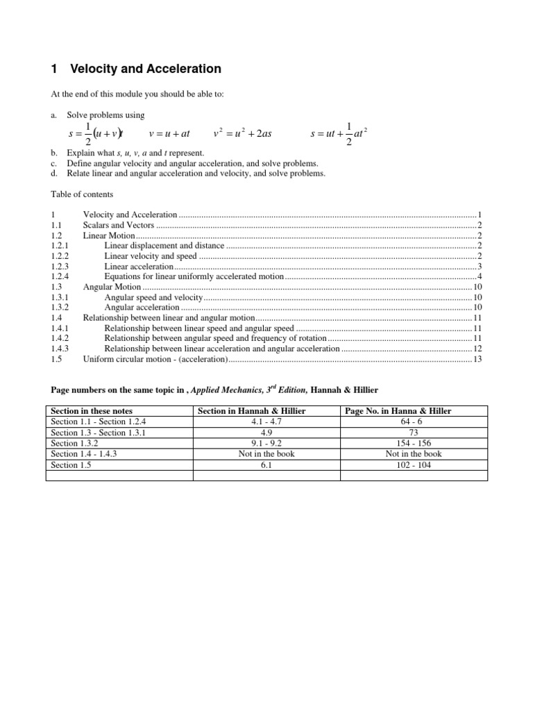 Mechanics Sec01 Full Notes02 | PDF