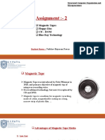 Assignment:-2: Magnetic Tapes Floppy Disc CD - Rom Blue Ray Technology