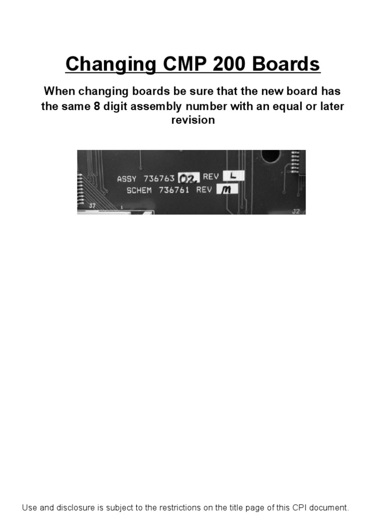 CMP 200 Board Replacement Guidelines | PDF | Physical Quantities ...