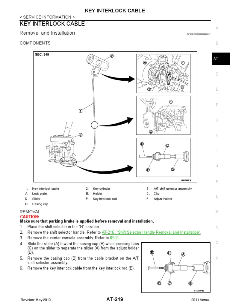 Key Interlock Cable Removal Guide | PDF | Land Vehicles | Manufactured ...