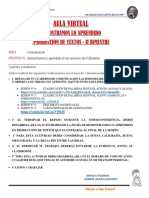 Comunicación. Demostramos Lo Aprendido en Las Sesiones Del II Bimestre